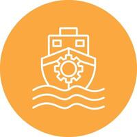 Boat Line Multi Circle Icon vector