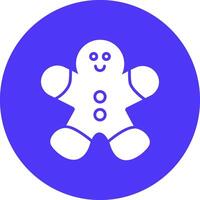 Gingerbread Man Glyph Multi Circle Icon vector