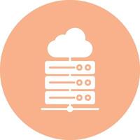Hosting Server Glyph Multi Circle Icon vector