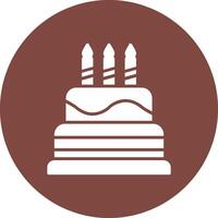 Cake Glyph Multi Circle Icon vector