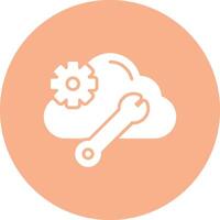 Cloud Computing Glyph Multi Circle Icon vector