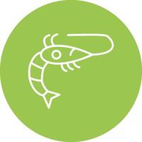 Shrimp Line Multi Circle Icon vector