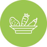 Vegetables Line Multi Circle Icon vector