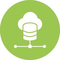 Cloud Database Glyph Multi Circle Icon vector