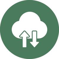 Cloud Data Transfer Glyph Multi Circle Icon vector