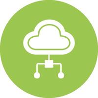 Cloud Computing Glyph Multi Circle Icon vector