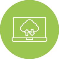 Cloud Computing Line Multi Circle Icon vector