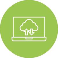 Cloud Computing Line Multi Circle Icon vector