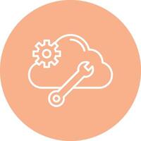 Cloud Computing Line Multi Circle Icon vector