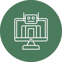 Bot Line Multi Circle Icon vector