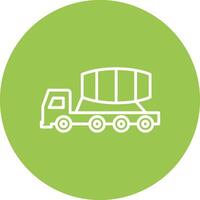 Cement Truck Line Multi Circle Icon vector