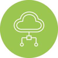Cloud Computing Line Multi Circle Icon vector