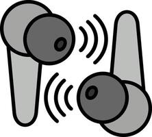 Earbuds Line Filled Icon vector