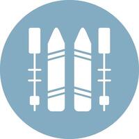 Skiing Glyph Multi Circle Icon vector