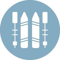 Skiing Glyph Multi Circle Icon vector