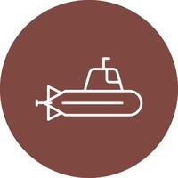 submarino línea multi circulo icono vector