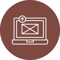 Sending Email Line Multi Circle Icon vector