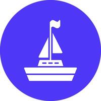Boat Glyph Multi Circle Icon vector
