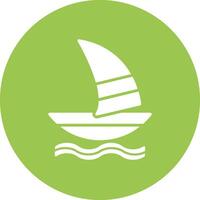 Windsurf Glyph Multi Circle Icon vector