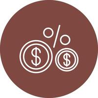 Percentage Line Multi Circle Icon vector