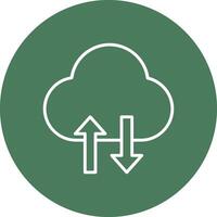 Cloud Data Transfer Line Multi Circle Icon vector