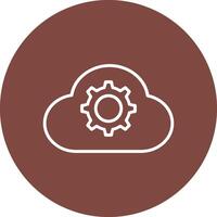 Cloud Settings Line Multi Circle Icon vector