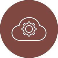 Cloud Settings Line Multi Circle Icon vector