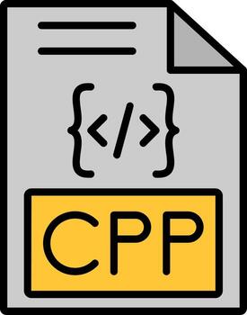 Cpp Line Filled Icon vector