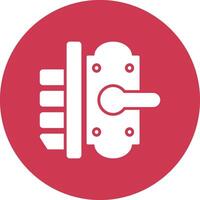 Door Lock Glyph Multi Circle Icon vector