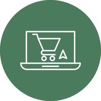 OnLine Multi Circle Shopping Line Multi Circle Icon vector