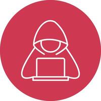 Hacker Line Multi Circle Icon vector