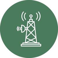 Signal Tower Line Multi Circle Icon vector