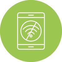 No Internet Line Multi Circle Icon vector