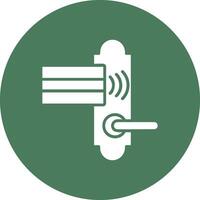 Door Lock Glyph Multi Circle Icon vector