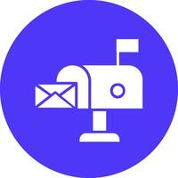 Mailbox Glyph Multi Circle Icon vector