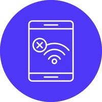 No Wifi Line Multi Circle Icon vector