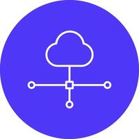 Cloud Connection Line Multi Circle Icon vector