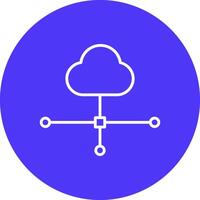 Cloud Connection Line Multi Circle Icon vector