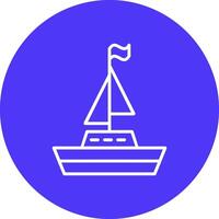 Boat Line Multi Circle Icon vector