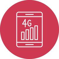 4g línea multi circulo icono vector