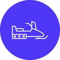 Snowmobile Line Multi Circle Icon vector