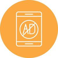Ad Blocker Line Multi Circle Icon vector