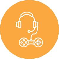 Headphones Line Multi Circle Icon vector