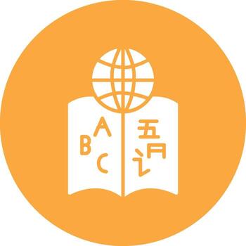 lingüística glifo multi circulo icono vector