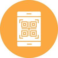 qr código glifo multi circulo icono vector