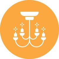 Chandelier Glyph Multi Circle Icon vector