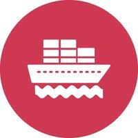 Container Ship Glyph Multi Circle Icon vector