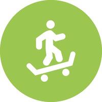 Skateboarding Glyph Multi Circle Icon vector