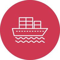 Container Ship Line Multi Circle Icon vector