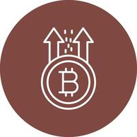 Bitcoin Rise Line Multi Circle Icon vector